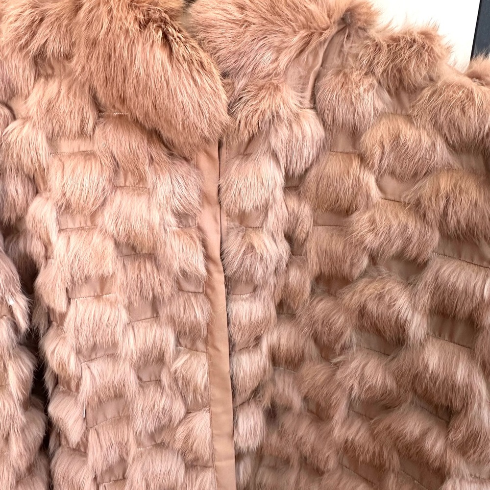 Fox & Rabbit Fur Light Weight Tan Jacket - image 2